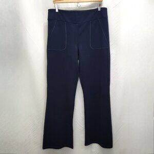 Zuda Ponte Knit Yoga Pants Womens XL Blue Pocket Pull On Stretch QVC A519351 N05